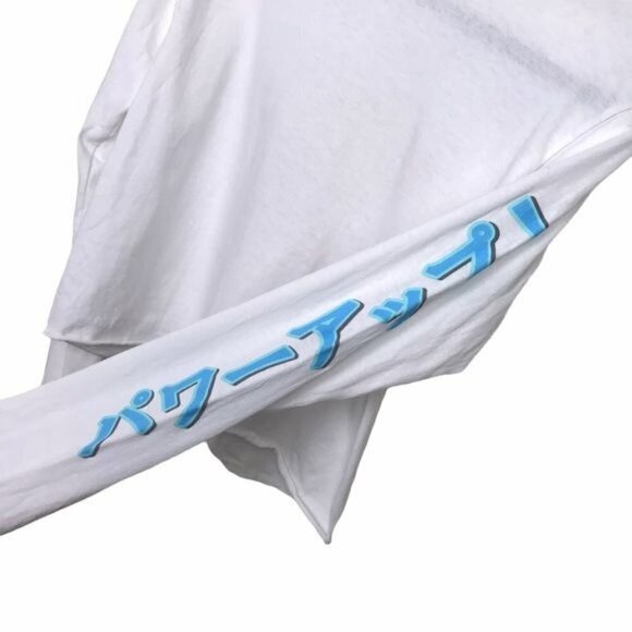 PacMan White Long Sleeve Japanese Graphic Tee T Shirt Small - Picture 5 of 7